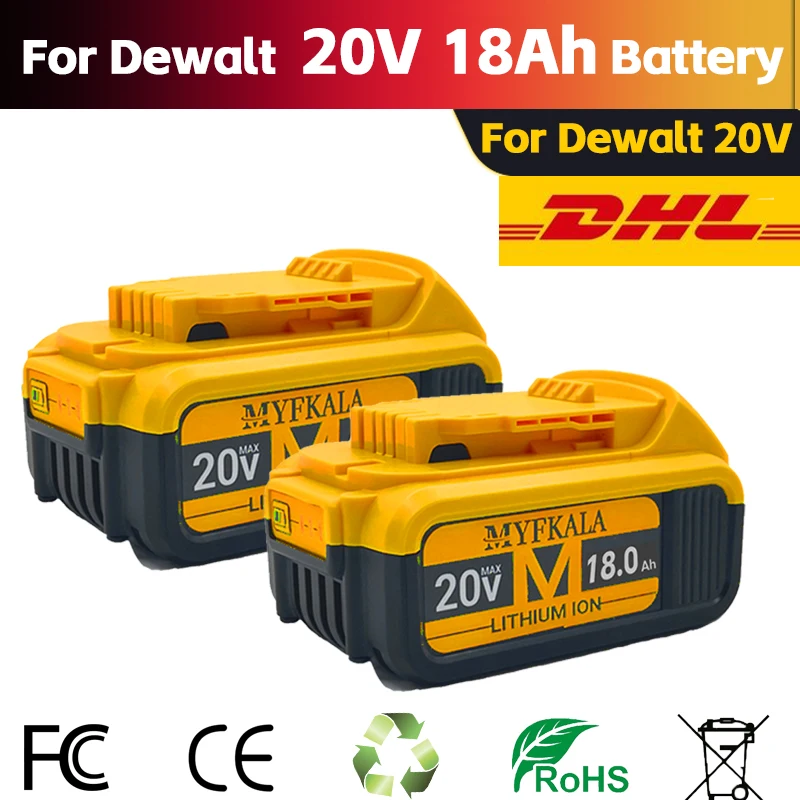 

2024 20V 18000mAh 100% Original Lithium Replacement Battery For Dewalt DCB184 DCB200 DCB182 DCB180 DCB181 DCB182 DCB201