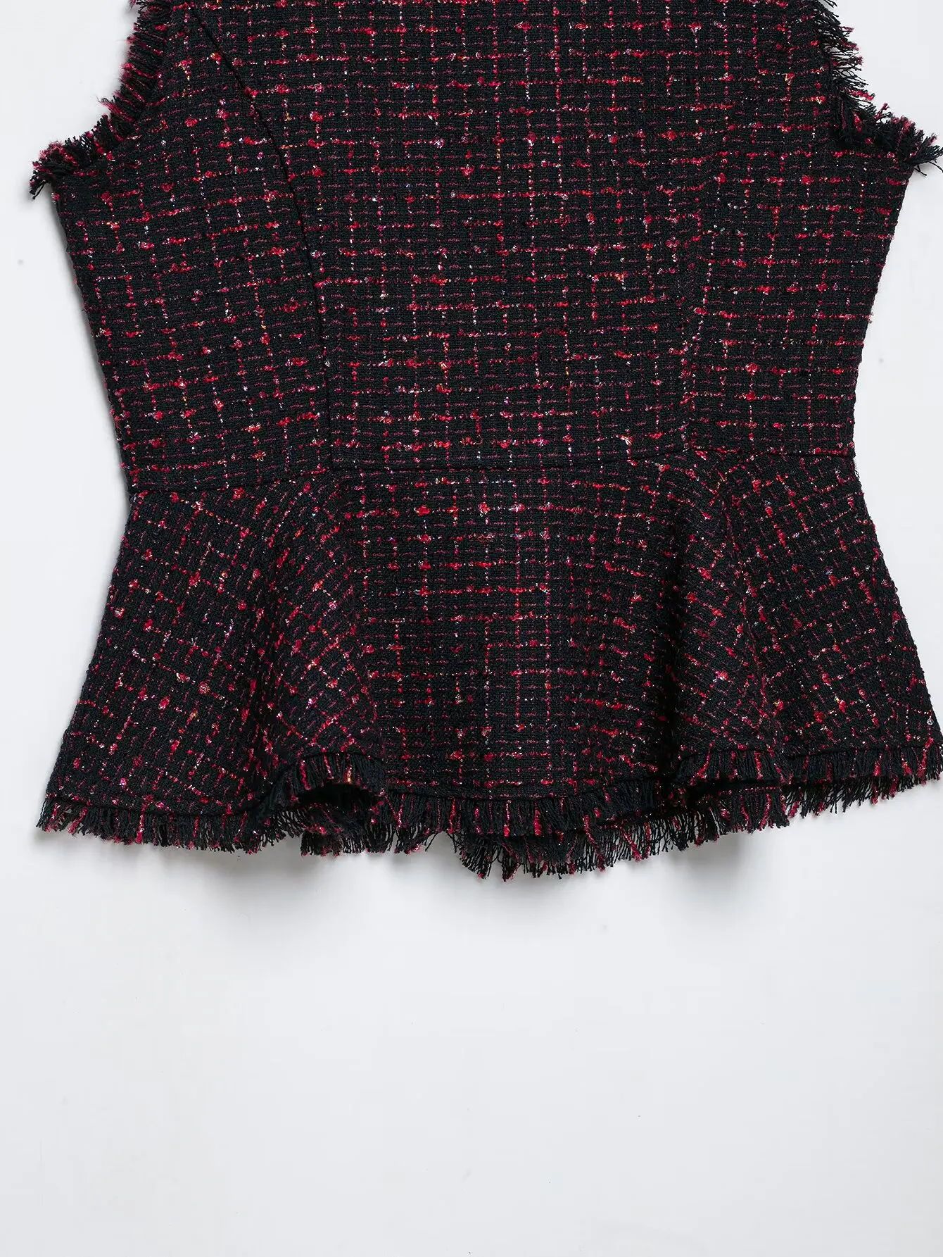 KLKXMYT Damen Tweed Ärmellose Weste Metall Einreihige Kurze Weste Vintage 2026 Herbst Mode Weste Mantel – Detail 11