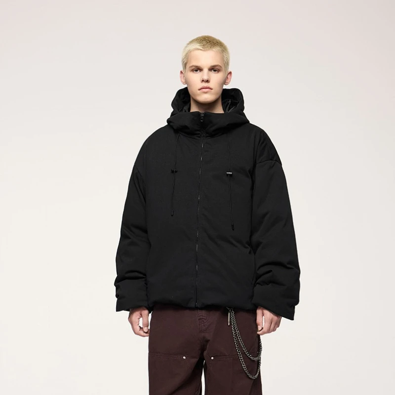 Doudoune à capuche pour hommes |   Nouveauté 2024 A/W avec tissu tricoté fonctionnel et silhouette Boxy, remplissage 90% duvet