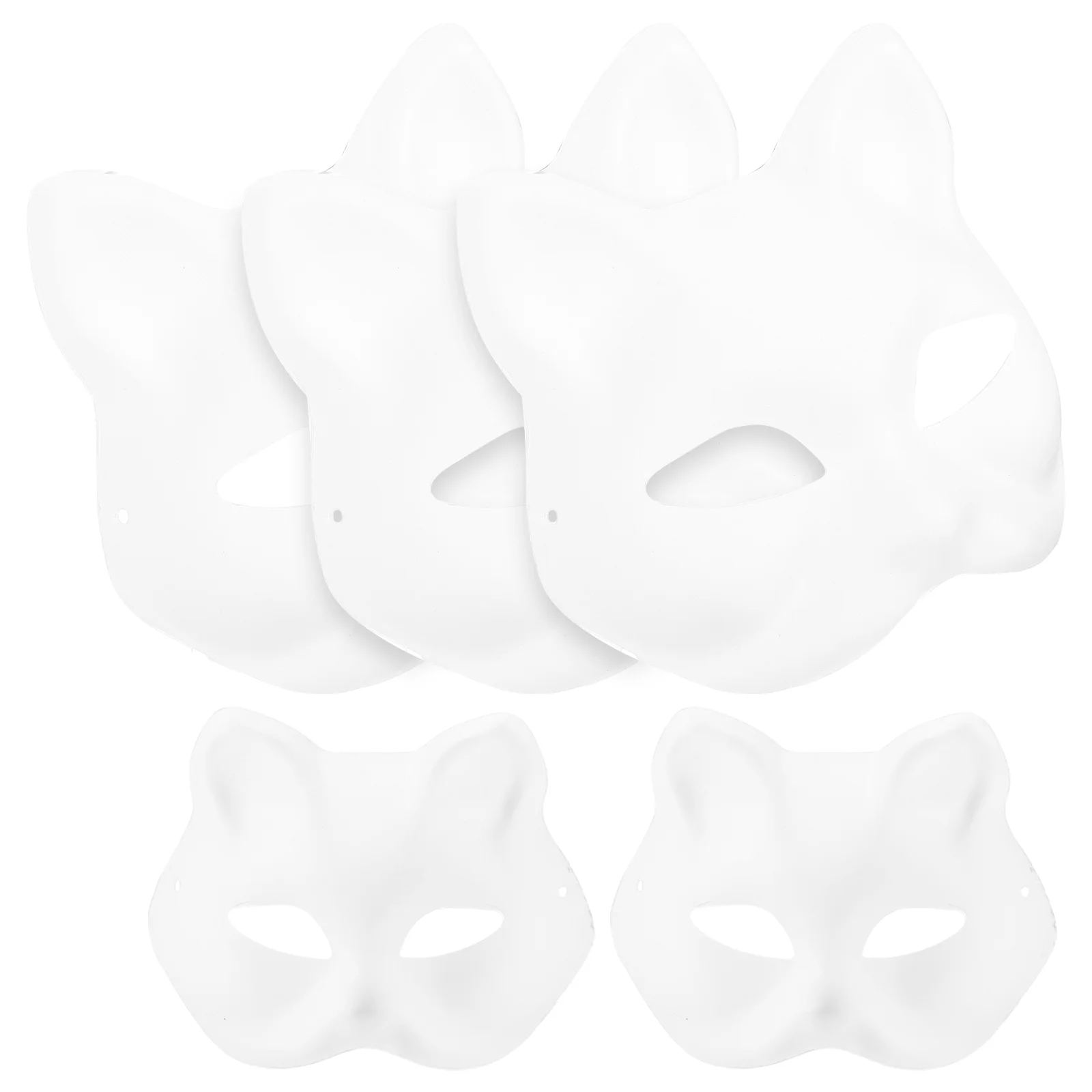 

5 Pcs Blank Mask Cat Face Party Paint One Size Fits All Halloween Cosplay Eco-friendly Prom DIY