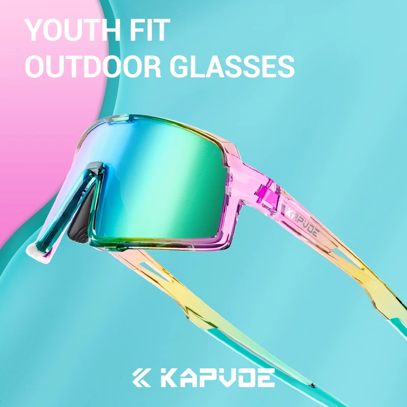 Kapvoe UV400 HD Boys Girls Cycling Sunglasses Sports MTB Glasses Lightweight Goggles Sale Kids Sports Baseball Running Glasses