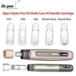 Dr.pen-cartuchos de agujas H3, Hello Face H3/Hydra pen H5, botella de Solución de 3 ml, aguja de repuesto de salida líquida ajustable, 20 piezas