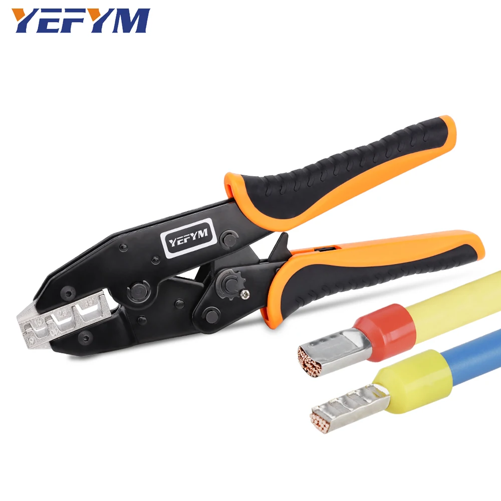 Crimping Pliers for Tubular & Pin-type Terminals Cold-pressed Terminal Crimper 6-35mm² Electrician-specialized Tool HX-35WF