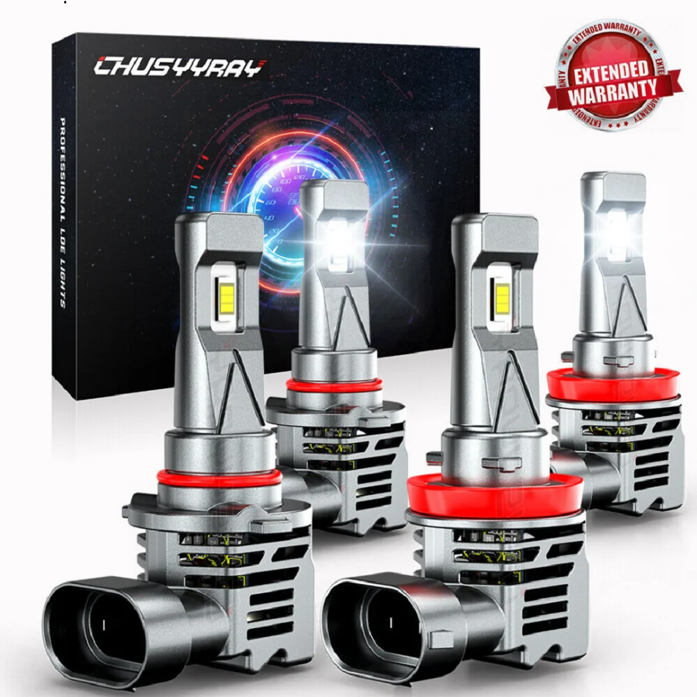 

XWQHJW Car lights 9005 H11 LED Headlight Super Bright Bulbs Kit 6500K White 20000LM HIGH LOW BEAM Car accsesories