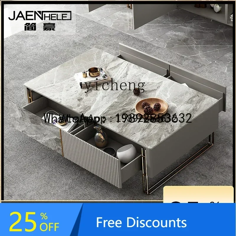 

LYY Light Luxury Stone Plate Coffee Table Modern Minimalist Living Room Creative Tea Table Home
