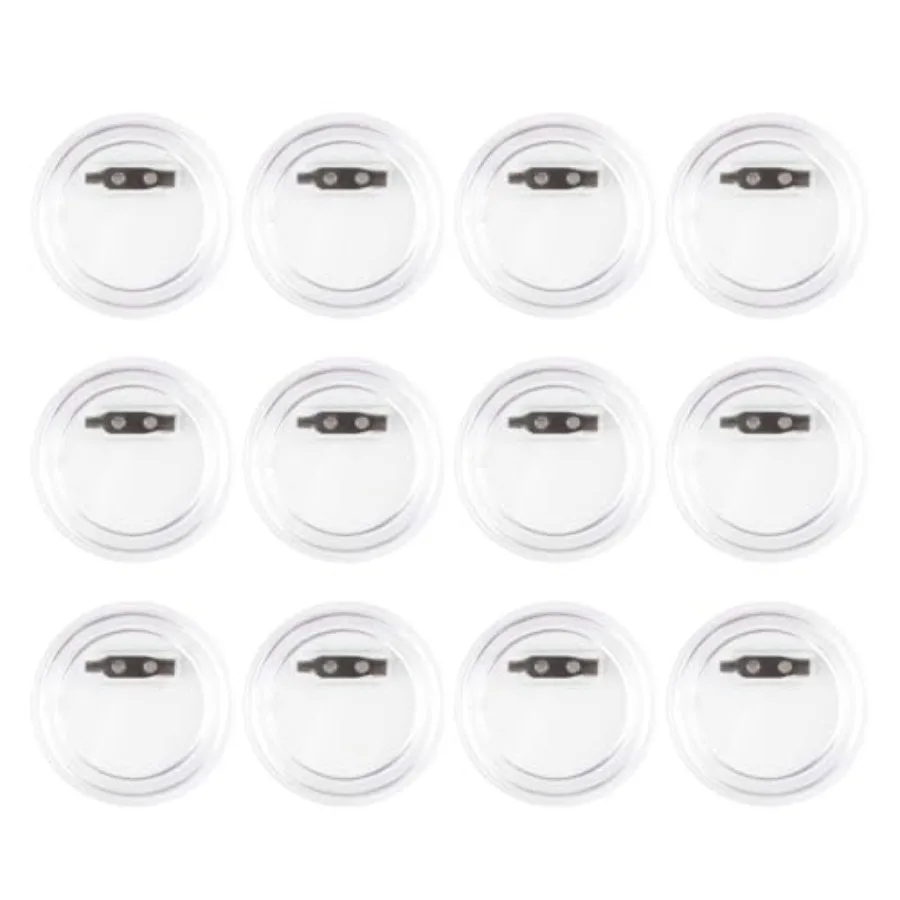 

12 Pack Acrylic Button Pins Badge Clear Buttons Pins for Crafts DIY Button Pin Craft Supplies Button Maker Make Your Own Badges