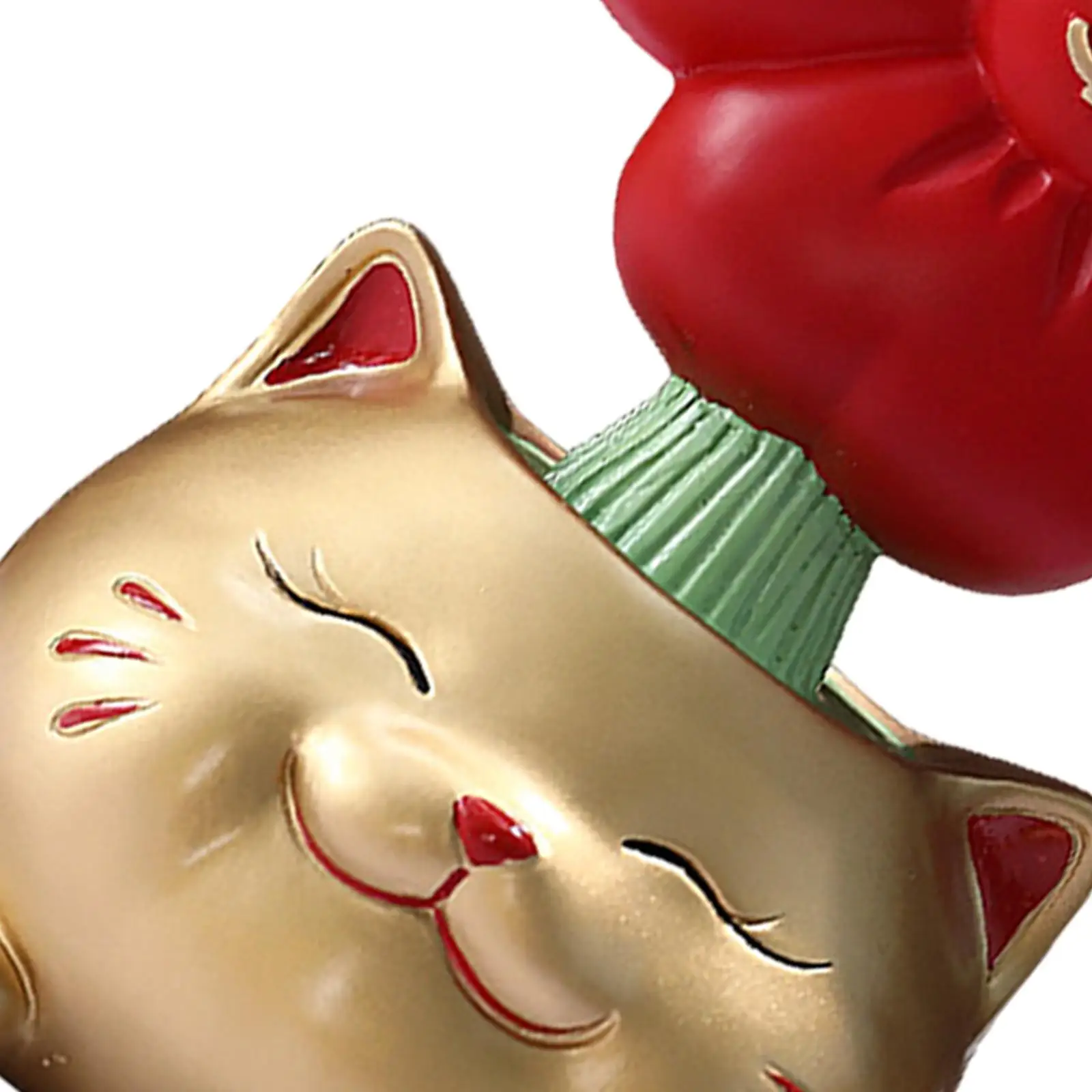 Estatuilla de gato de la suerte con decoración de flores Feng Shui para oficina, entrada, Hotel