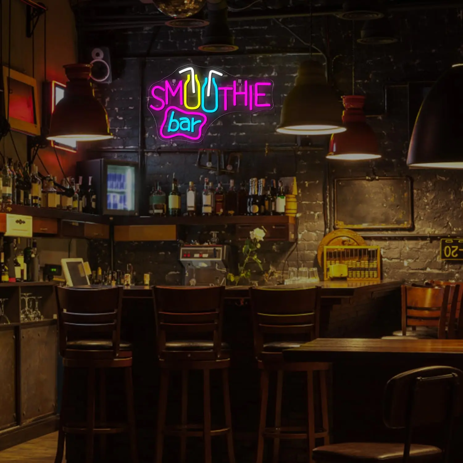 Smoothie Bar Neon Sign Dimmable LED Neon Light Bar Sign,USB Light Up Signs for Store Beverage Cool Smoothie Bar Shop