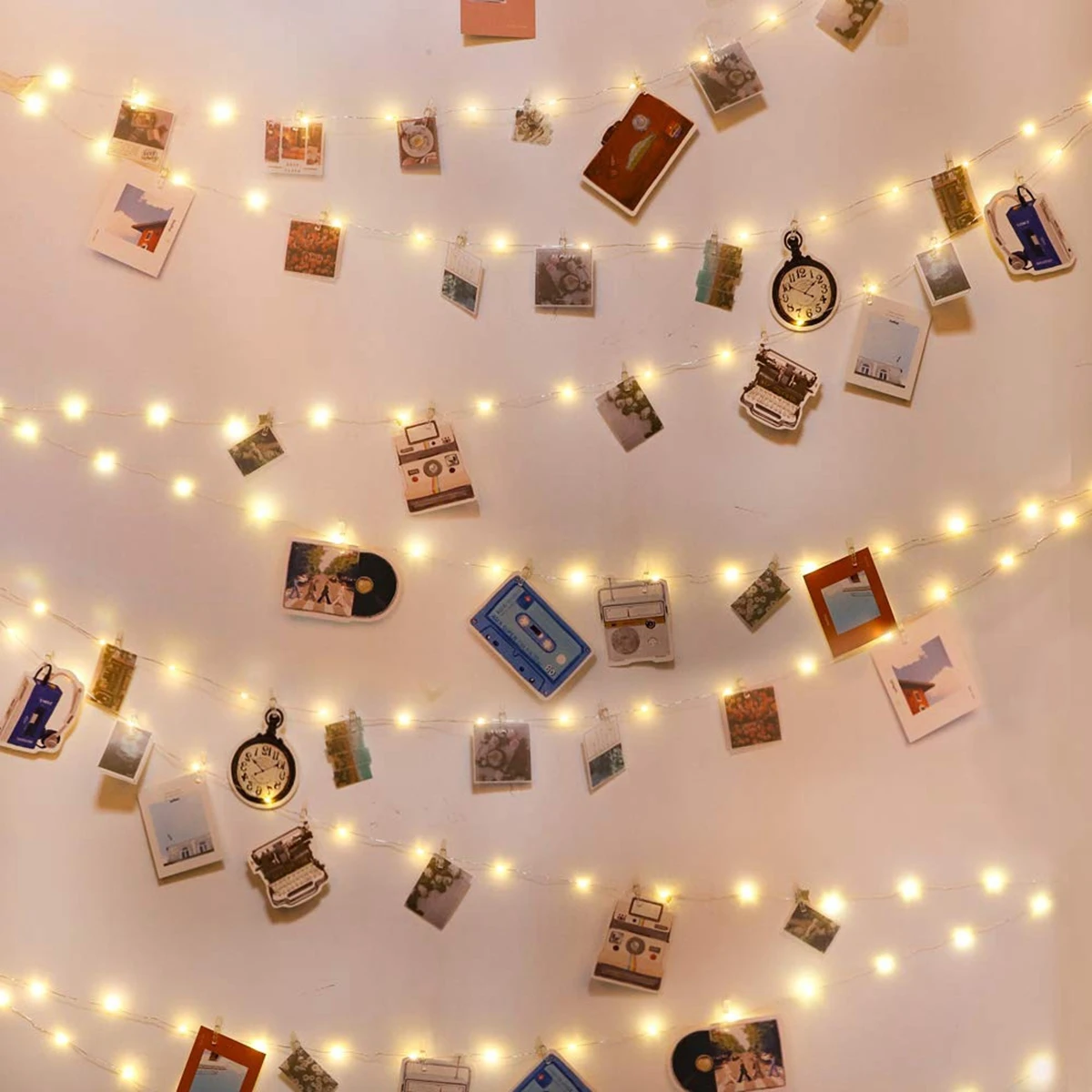 LED string light 2M/5M/10M photo editing fairy light battery powered flower wreath for wall, family party, wedding decoration