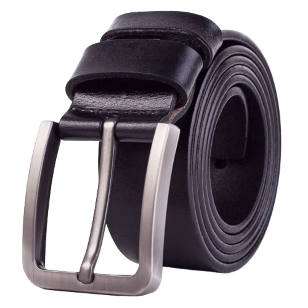 

Luxury Genuine Leather Men Belt Alloy Pin Buckle 110/115/120/125cm Waistband Vintage Black WaistBelts Jeans