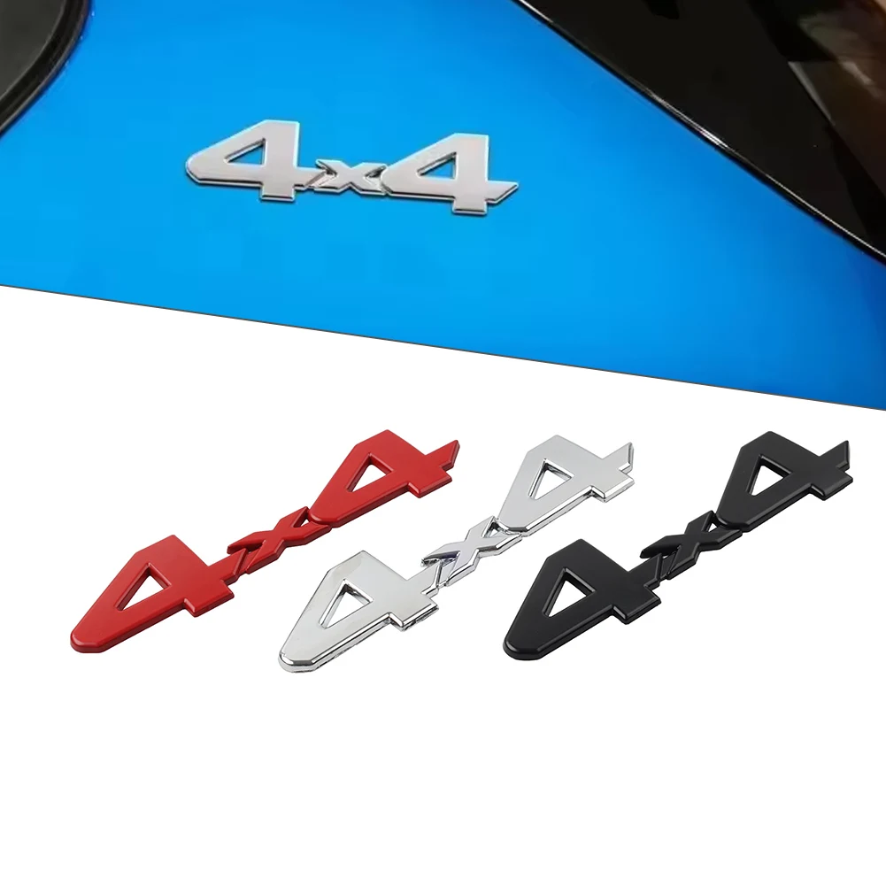 Black/Red/Silver 4X4 3D Rear Tailgate Emblem Badge Overlay Decal Metal Universal For Most Autos
