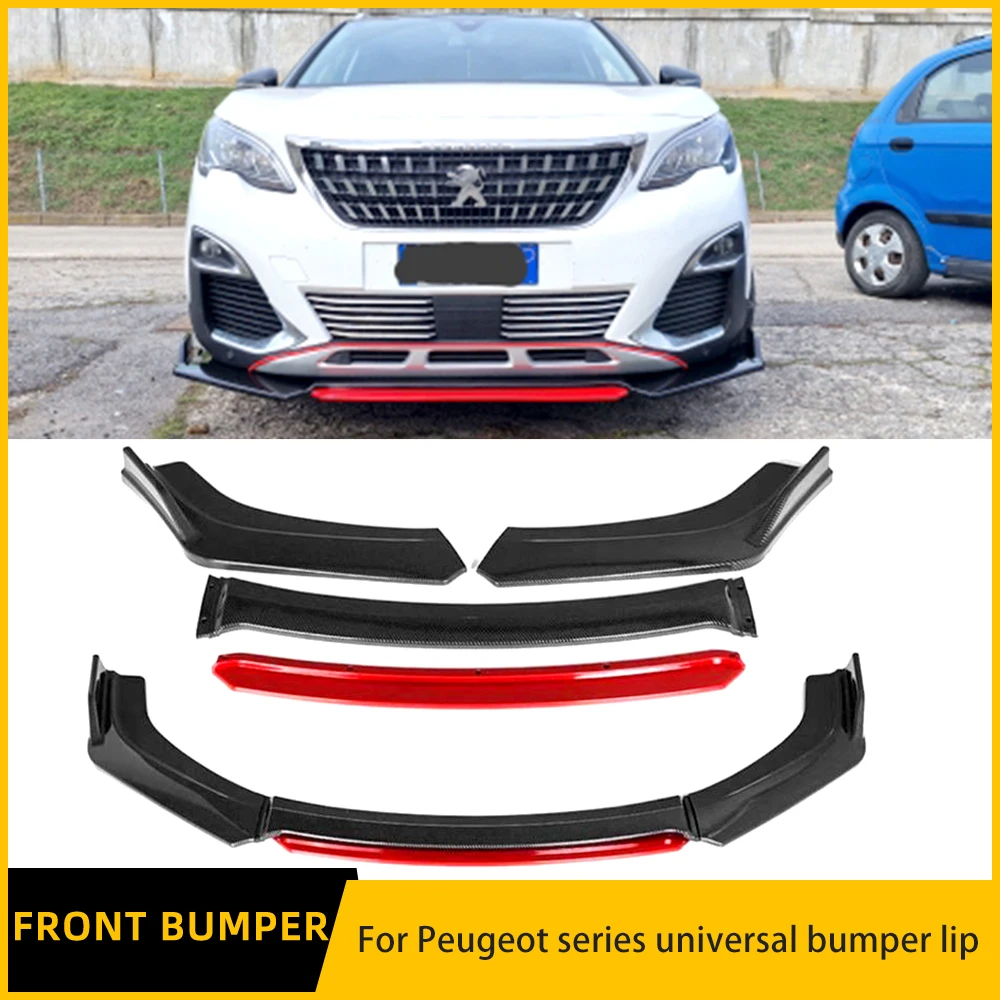 For Peugeot Series Universal High Quality Car 308 408 508 3008 Front Bumper Splitter Lip Diffuser Spoiler ABS Sport Package