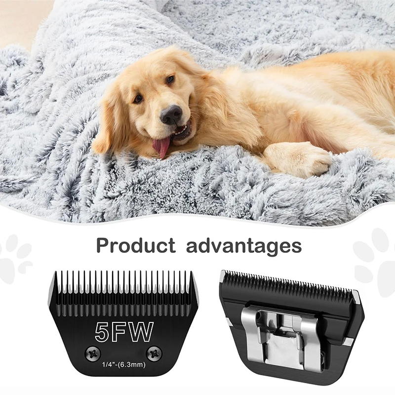 

5FW Black Dog Pet Detachable Wide Blades For Andis UltraEdge,Ceramic Edge series Oster A5,Wahl KM Series Animals Clippers