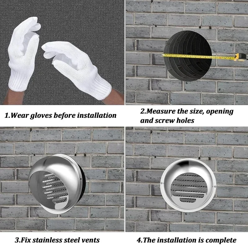 Couvercle de Grille de Ventilation en Acier Inoxydable, pour Plafond Mural, Anti-Oiseaux et Contre les Rats, Empêche la Ventilation de l'Air, Capuchon de Refroidissement