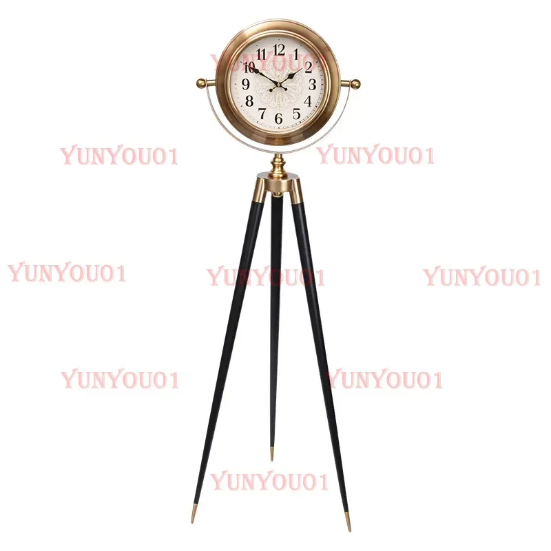 Nordic Retro Floor Clocks Luxury Large Living Room Silent Clock Creative 3-legged Clock Creative Home Decoration Ornaments Gifts