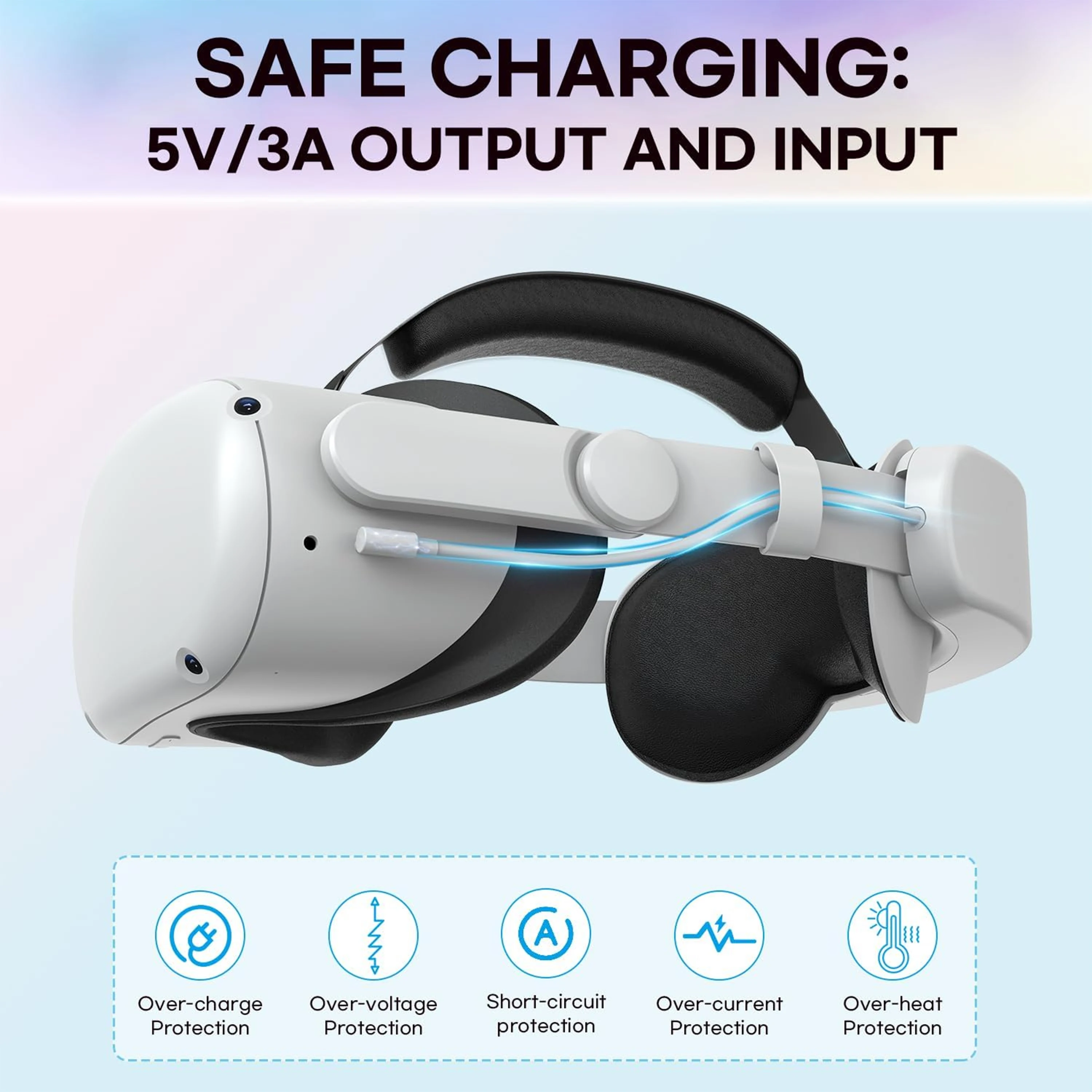 Adjustable Head Strap for Oculus Quest 2 VR Headset Charging Elite Strap 6000mAh Battery for Meta Oculus Quest 2 Accessories