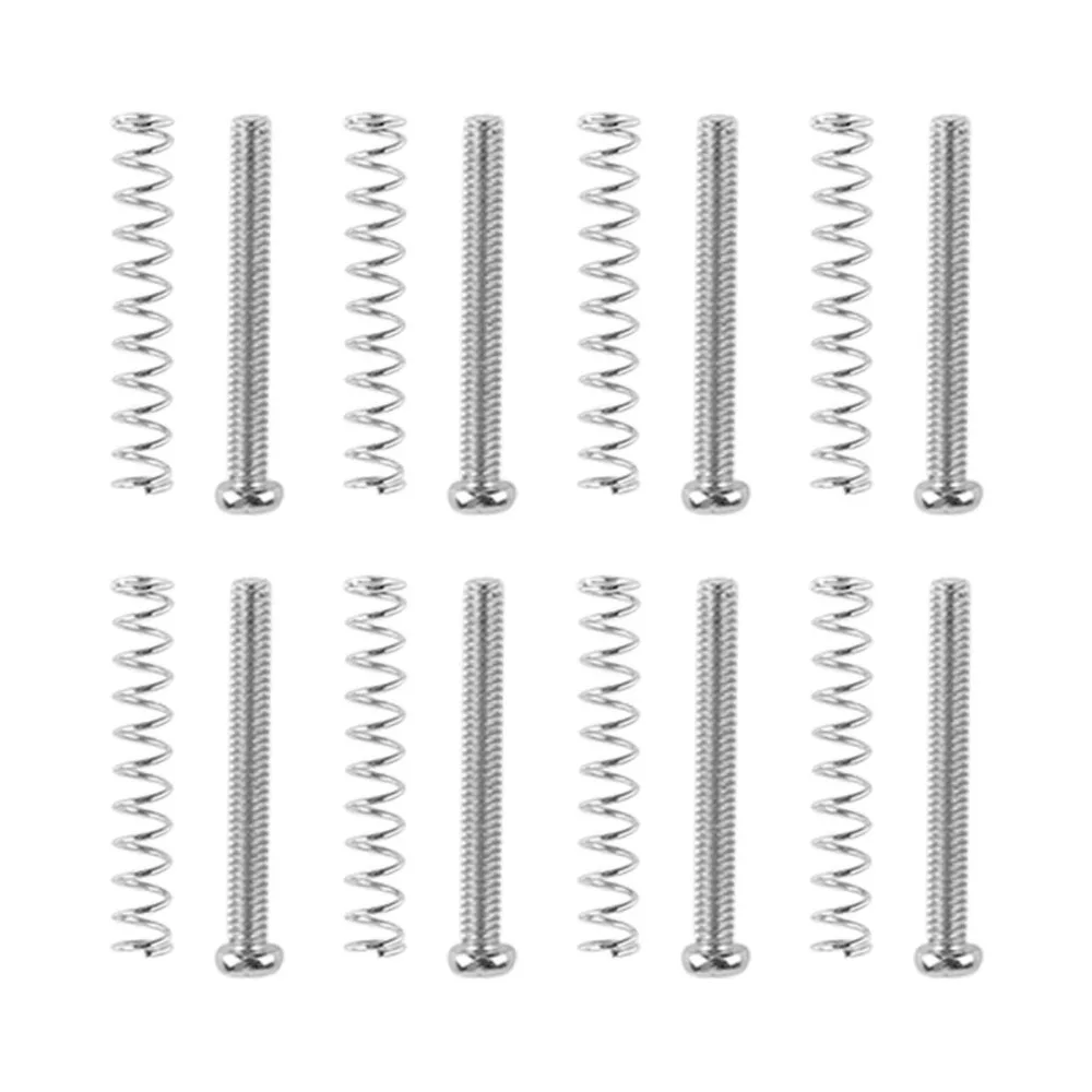 8 set Metal Guitar Pickup Screw​ Silver/Black/Gold ​Height Screws​ ​Double Coil Pickup Frame Mounting Screws​ ​Thread​