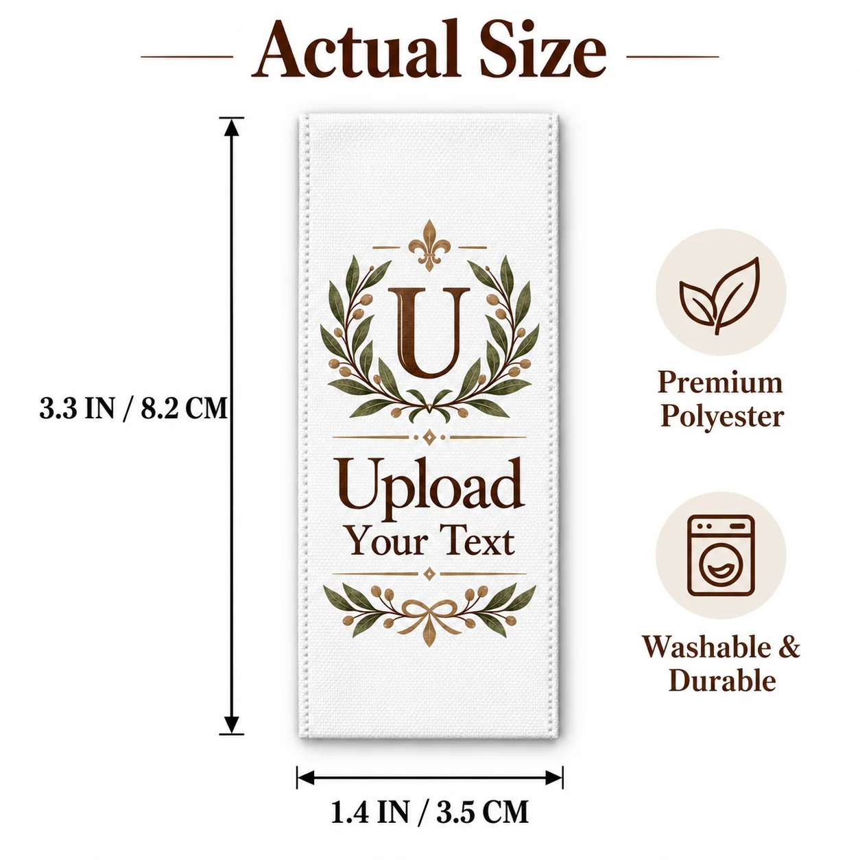 Custom Wash Care Label Personalized Clothing Tag Custom Wash Care Label Polyester Sew In Garment Brand Name Text Laundry Label