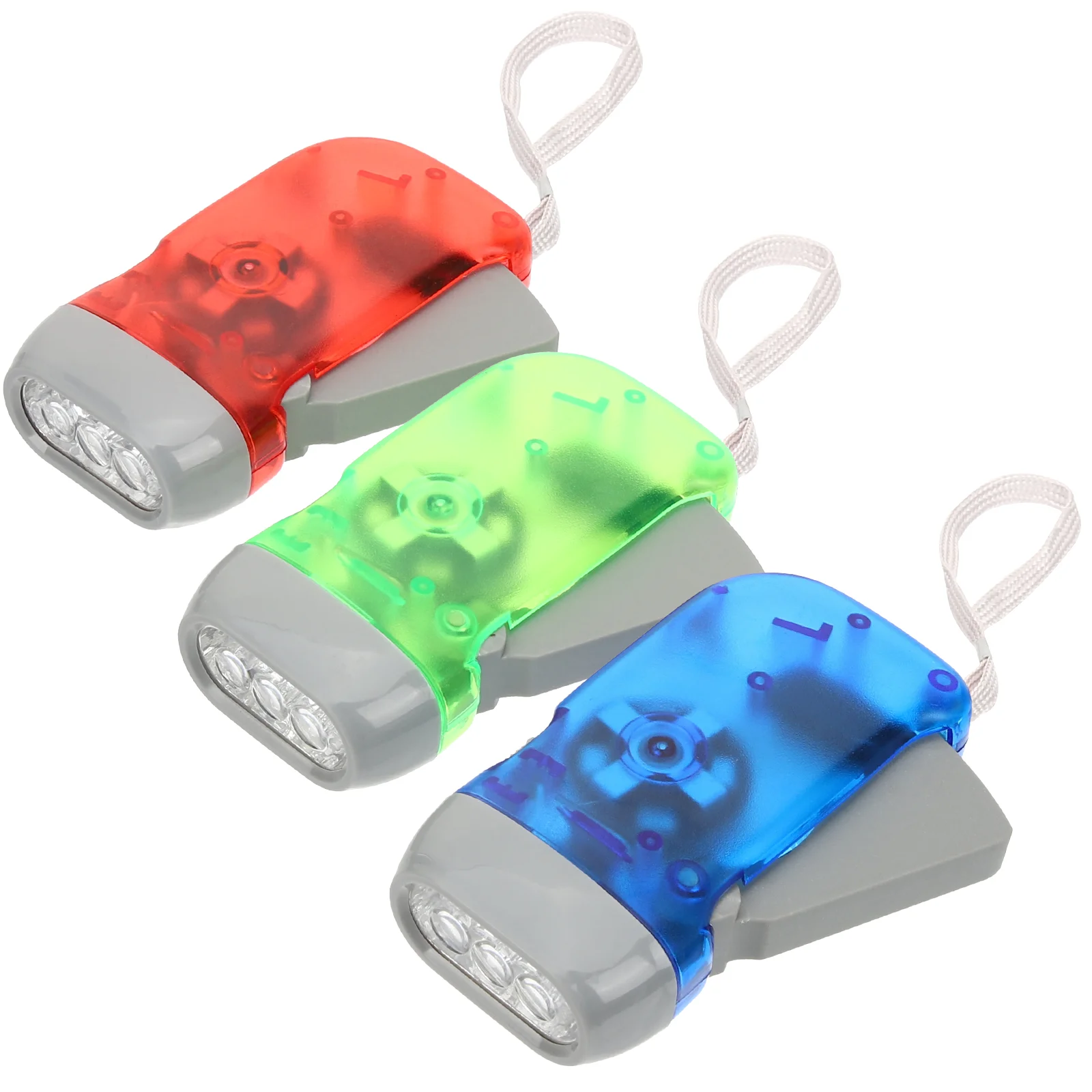 3 Pcs Tourches Hand Press Torch Small Flashlights Bulk Proof Child Crank