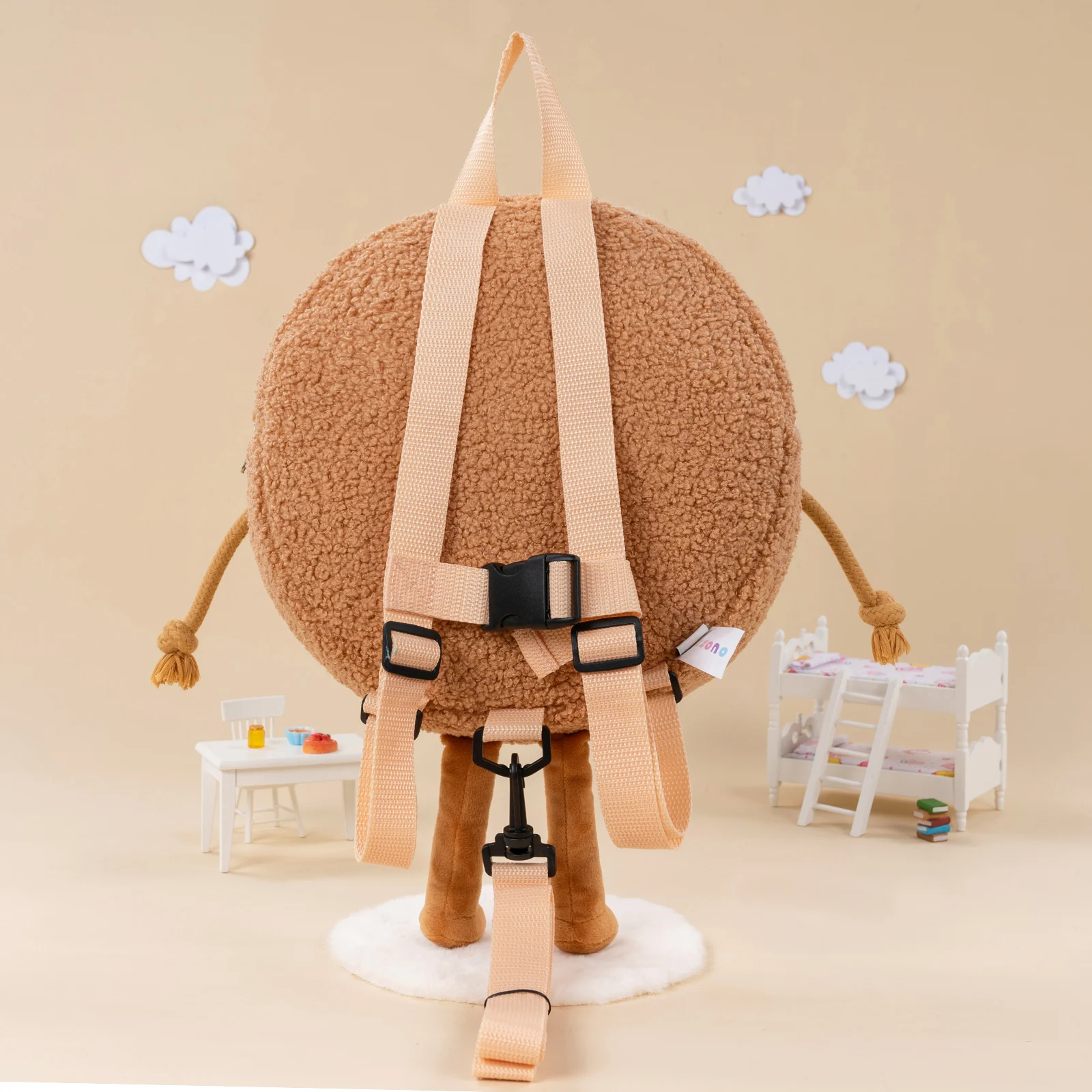 OUOZZZ Toddler Backpacks with Adjustable Strap Kawaii Plush Backpack Kids Cookie Strawberry Mushroom Bag Mini Travel Backpack