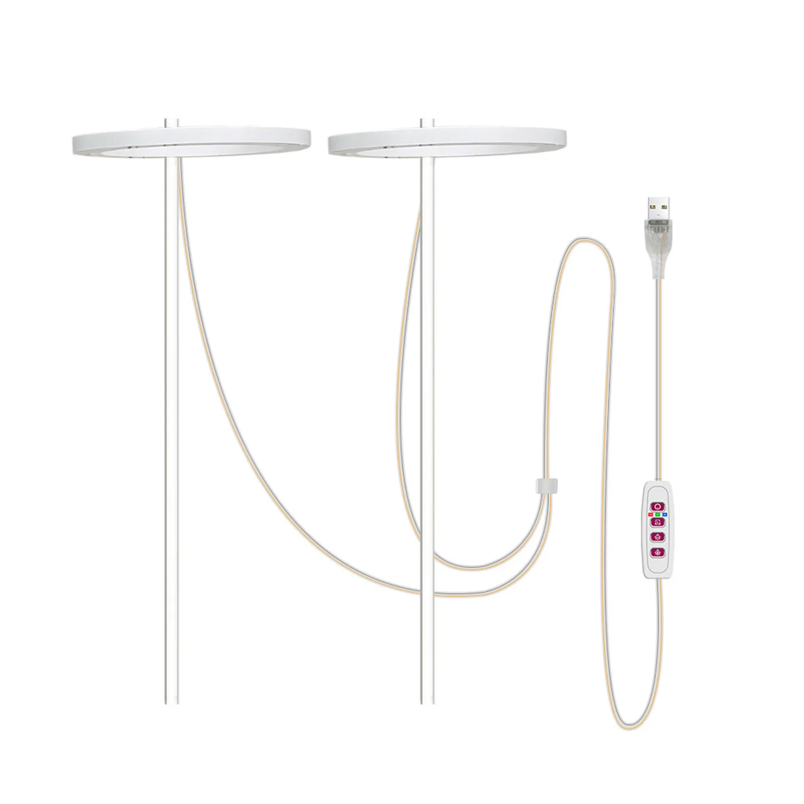 LED植物ランプ,5V,多肉植物,フルスペクトル,屋内温室,花,苗用のUSBリングライト