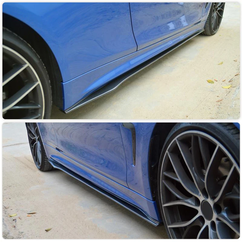 Side Skirts Extensions for BMW 4 Series F32 F33 Coupe Convertible 2014-2019 Car Carbon Fiber Side Bumper Apron Lip Body Kits