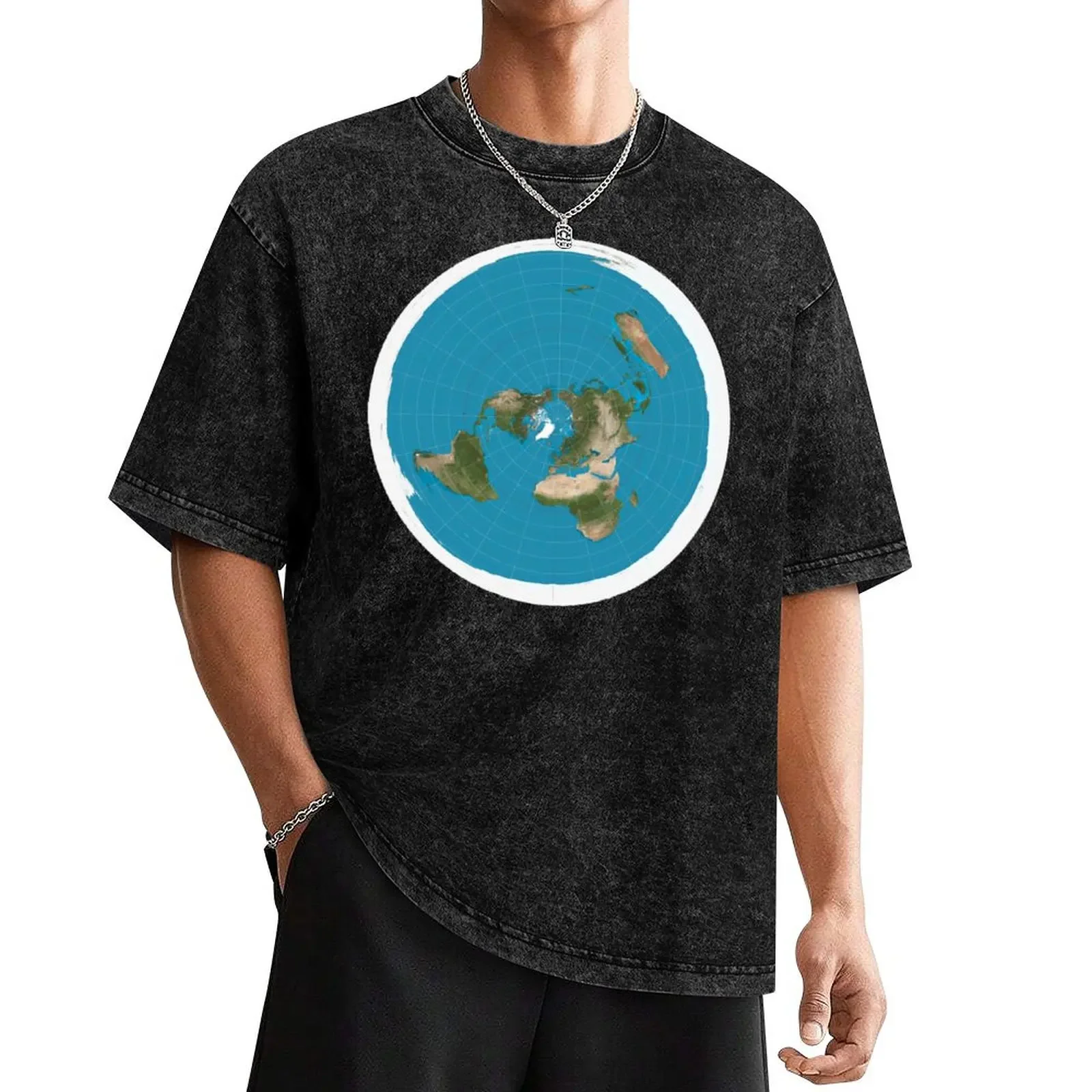 

Azimuthal Equidistant Map T-Shirt anime stuff graphic t shirt vintage blue archive tshirts for men