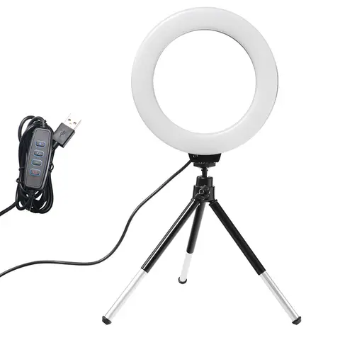 삼각대가있는 6 인치 링 라이트 Led 밝은 링 램프 라이트 림 노래 조명 사진 Selfie Ringlight Right Ligth