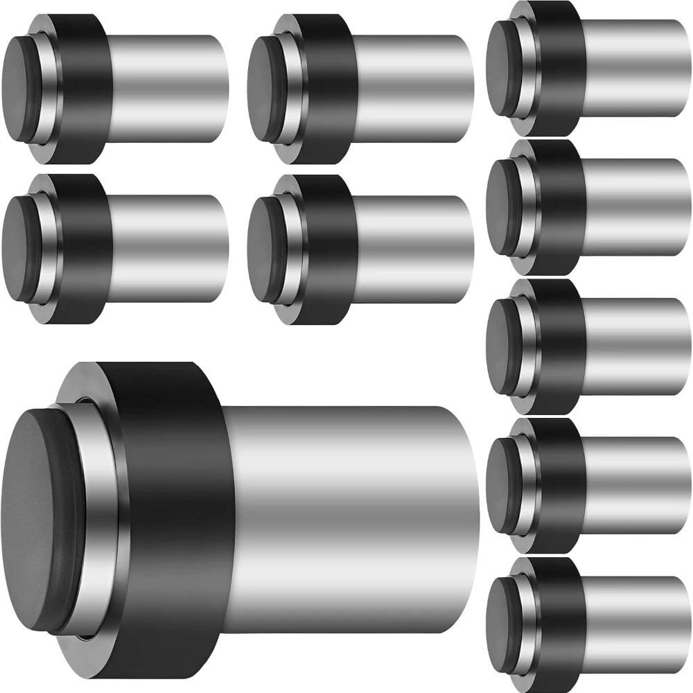 

Mute Door Stopper Cylindrical Floor Mounted Stainless Steel 304 Door Stop Door Stopper with Black Rubber for Bottom or Top