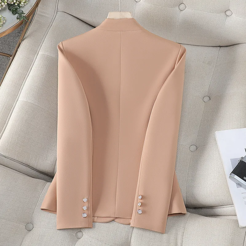 Spring Autumn Fashion Ladies Blazer Coat Women Apricot Black Khaki Long Sleeve Female Business Work Wear Slim Formal Jacket Tops