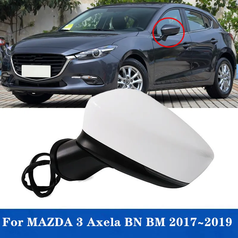 

Car Rearview Side Mirror Assembly For MAZDA 3 Axela BN BM 2017 2018 9PINS With LED Heating Electric Folding BSD