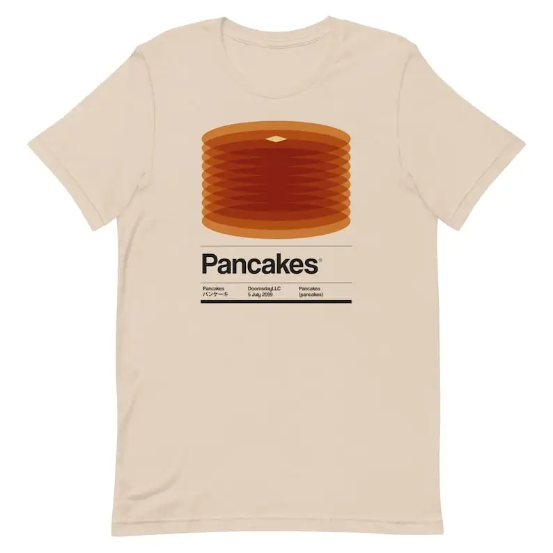 Pancakes Minimalist Cute Funny Breakfast Shirt Combine Fun Printed Shirt Men's And Women's Short Sleeve T-shirts