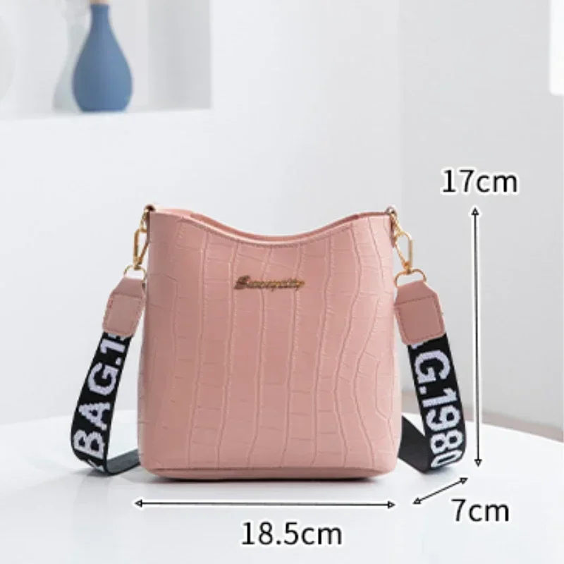 Casual Women Shoulder Bag Mini Crocodile Crossbody Bucket Handbag Female Messenger Bags for Women Ladies Purse Bolsa Feminina