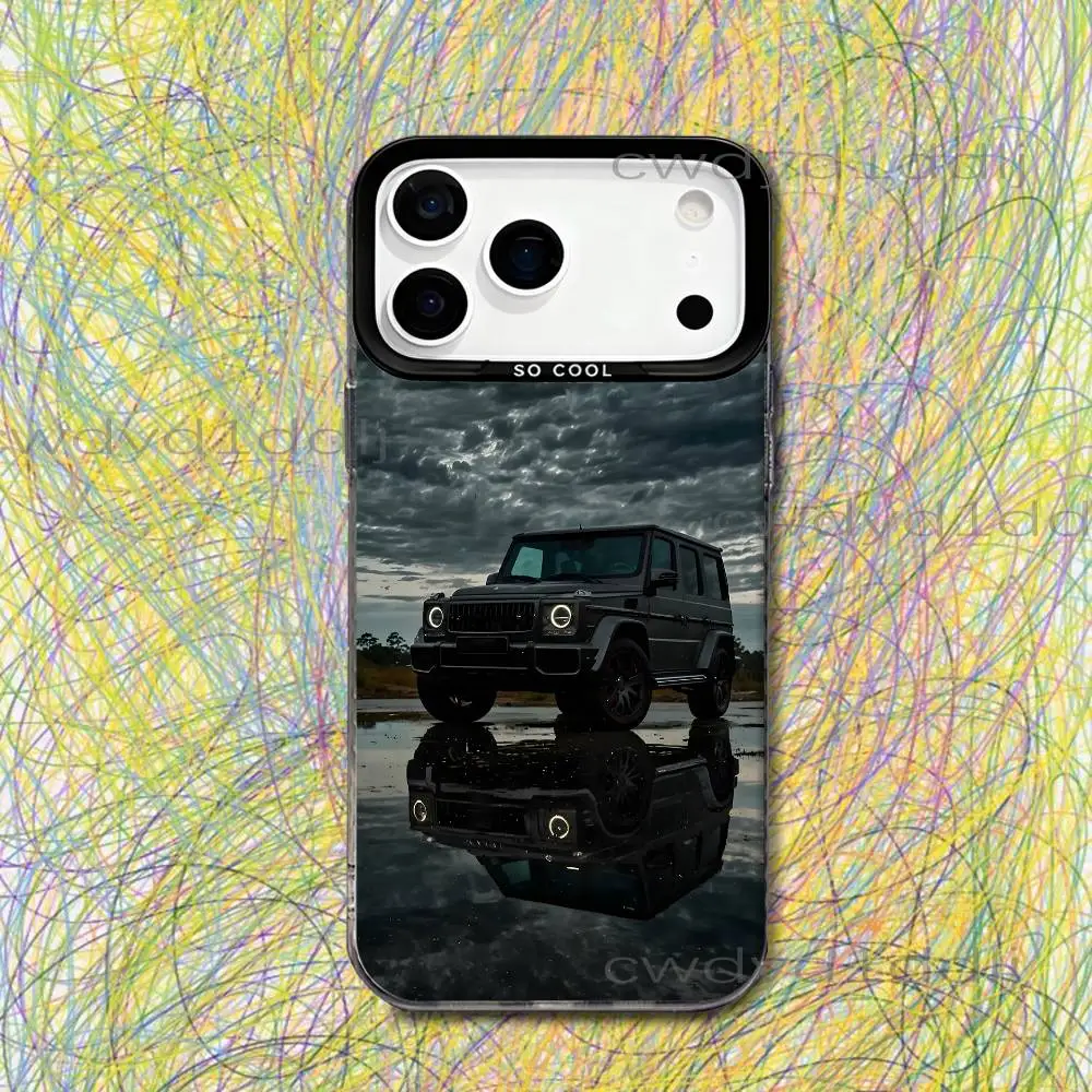 Car M-Mercedes-ES G Phone Case For iPhone 17,16,15,14,13,12,X,8,Pro,Max,Plus,SE4,Air,Mini HD Black IMD Matte view 4
