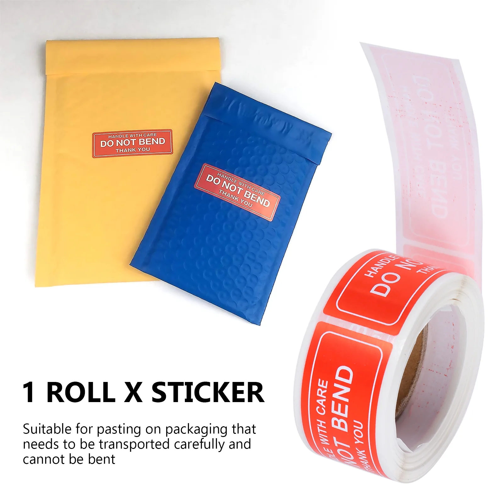 150 Pcs Handle Care Warning Sticker Red Background White Text Fragile Shipping Labels Extremely Self Stickers Eye