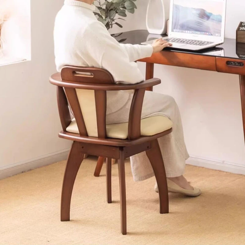 

Solid Wood Computer Chair Rotatable Leisure Chair Minimalist Backrest Office Chair Furniture Muebles