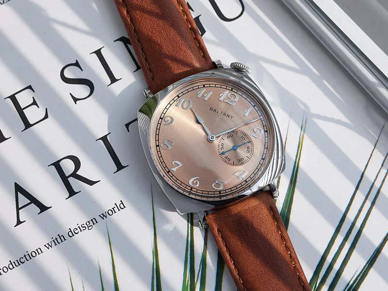 Baltany S4046 Herren-Automatikuhr, 38 mm, quadratisch, mechanische Armbanduhr, 50 m wasserdicht, Saphirspiegel, Seagull ST1701, kleine Sekunde, Di – Detail 9