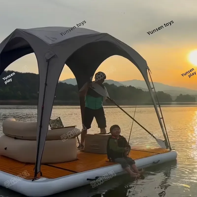 Water Camping Tent Sunshade Canopy Inflatable Raft Sea Float Floating Bed Outdoor Fishing Platform EVA Material Non-standard