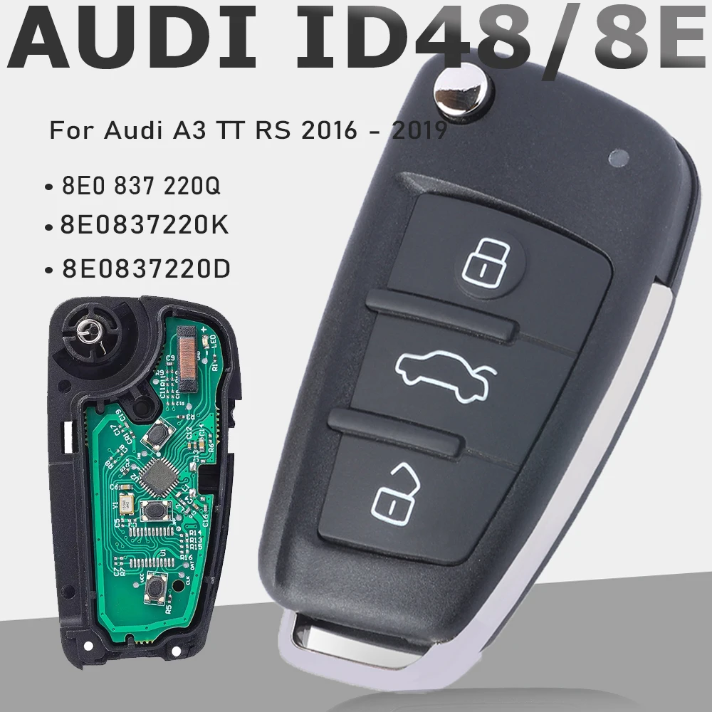 

Складной дистанционный ключ KEYECU 315 МГц/433 МГц ID48/8E для Audi A4 S4 RS4 2005 2006 2007 2008 2009 FCCID: 8E0 837 220Q 8E0837220K/D
