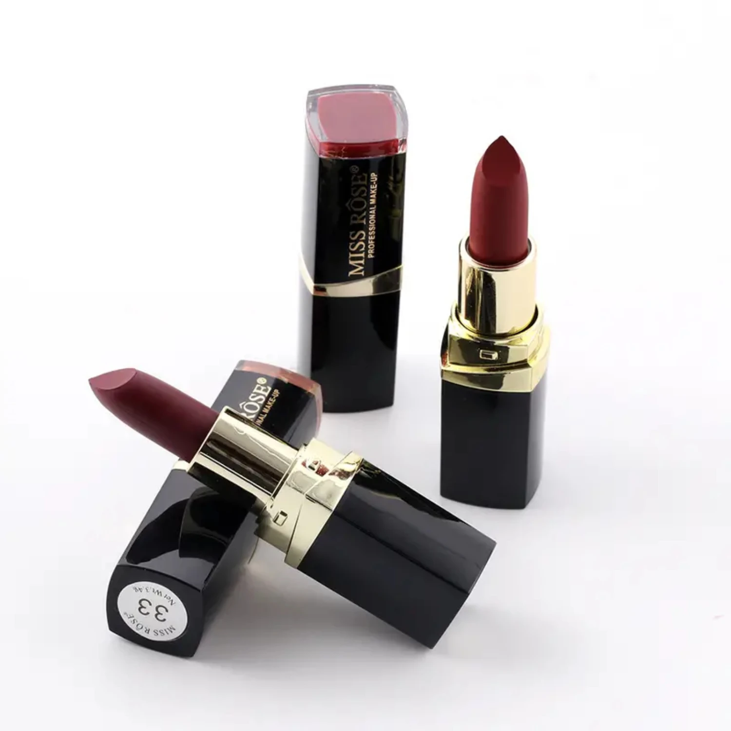 Velvety MISS ROSE Chocolate Matte Classic Sexy Lipstick – langanhaltender feuchtigkeitsspendender Lippenstift für ein makelloses Finish und Irresisti