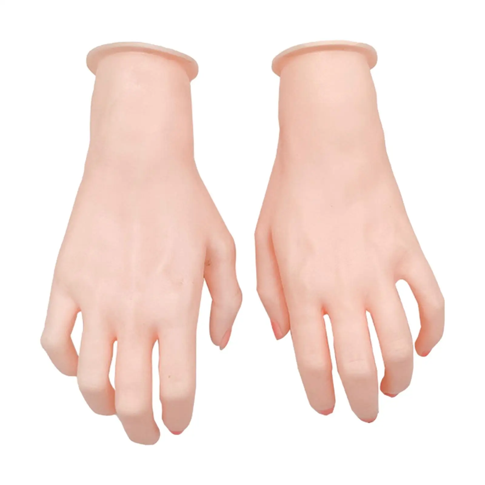 Female Silicone Hand Mannequin Model Nail Art Training Bangle Manicure Jewelry Hand Display Holder Practice Model Photo Props