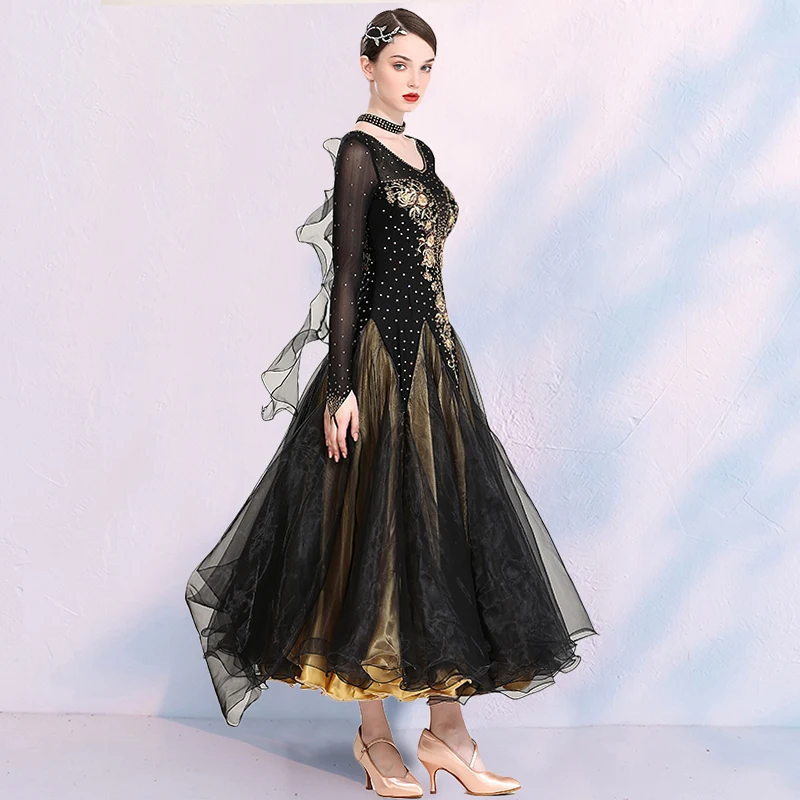 Customized Women's Adult Latin Standard Dance Jazz Modern Dance Costume Evening Party Advanced Dress Waltz Competition  Dress