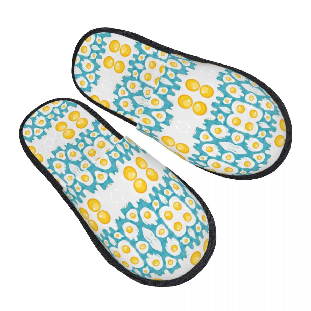 Custom Kawaii Fried Egg Slippers Memory Foam Warm Soft Women House Slipper Indoor Cozy Shoes