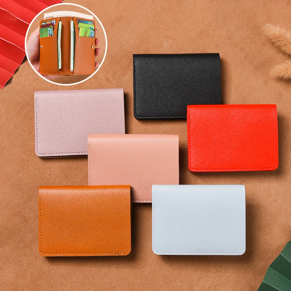 

Women's Simple Wallet With Snaps Buckle Multifunctional Lightweight Purse For Card Storaging