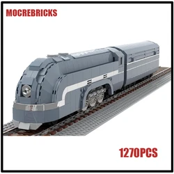 MOC City High-speed Locomotive New York Central Railway Streamlined Passenger Trains Building Block Model Kid's Bricks Toys Gift