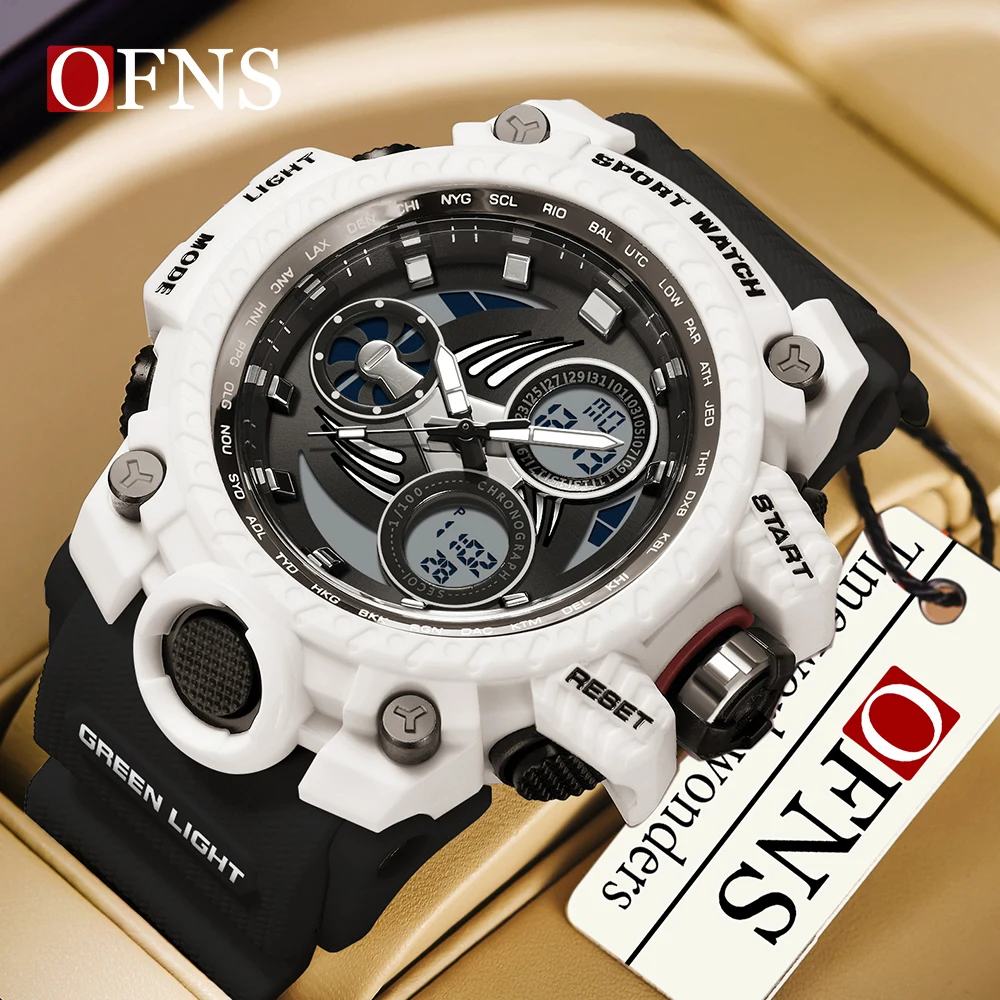 

OFNS 3155 New Men's Watch Waterproof and Shockproof Sports Military G-type Quartz Watch Men's Digital Watch Clock 2024