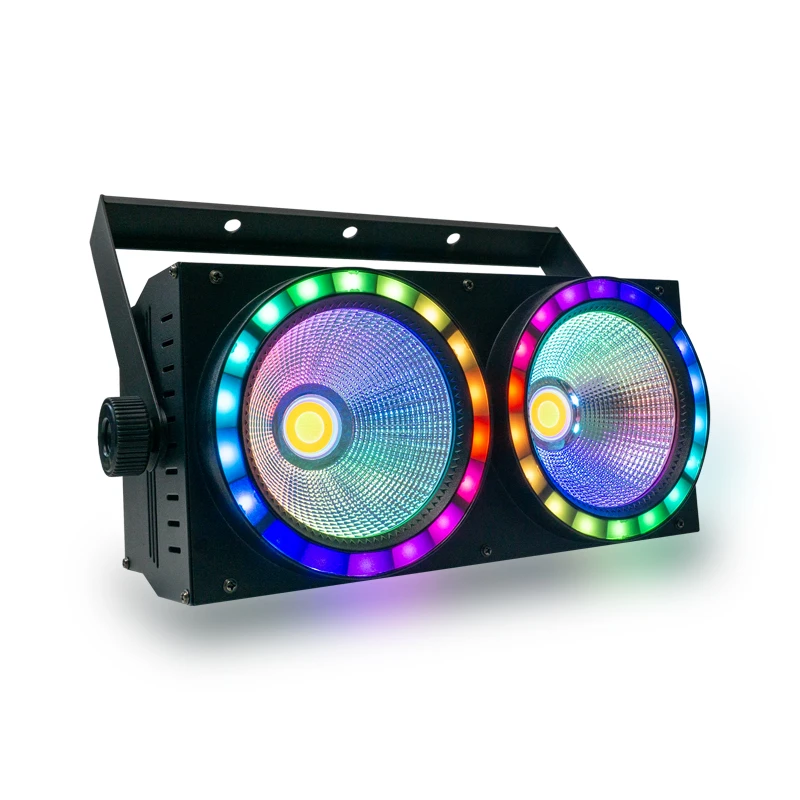

200W Audience Blinder Lights RGBW 2Eye LED COB Par Lights With Ring DMX512 DJ Washer Disco Party Stage Effect Lighting For Bar