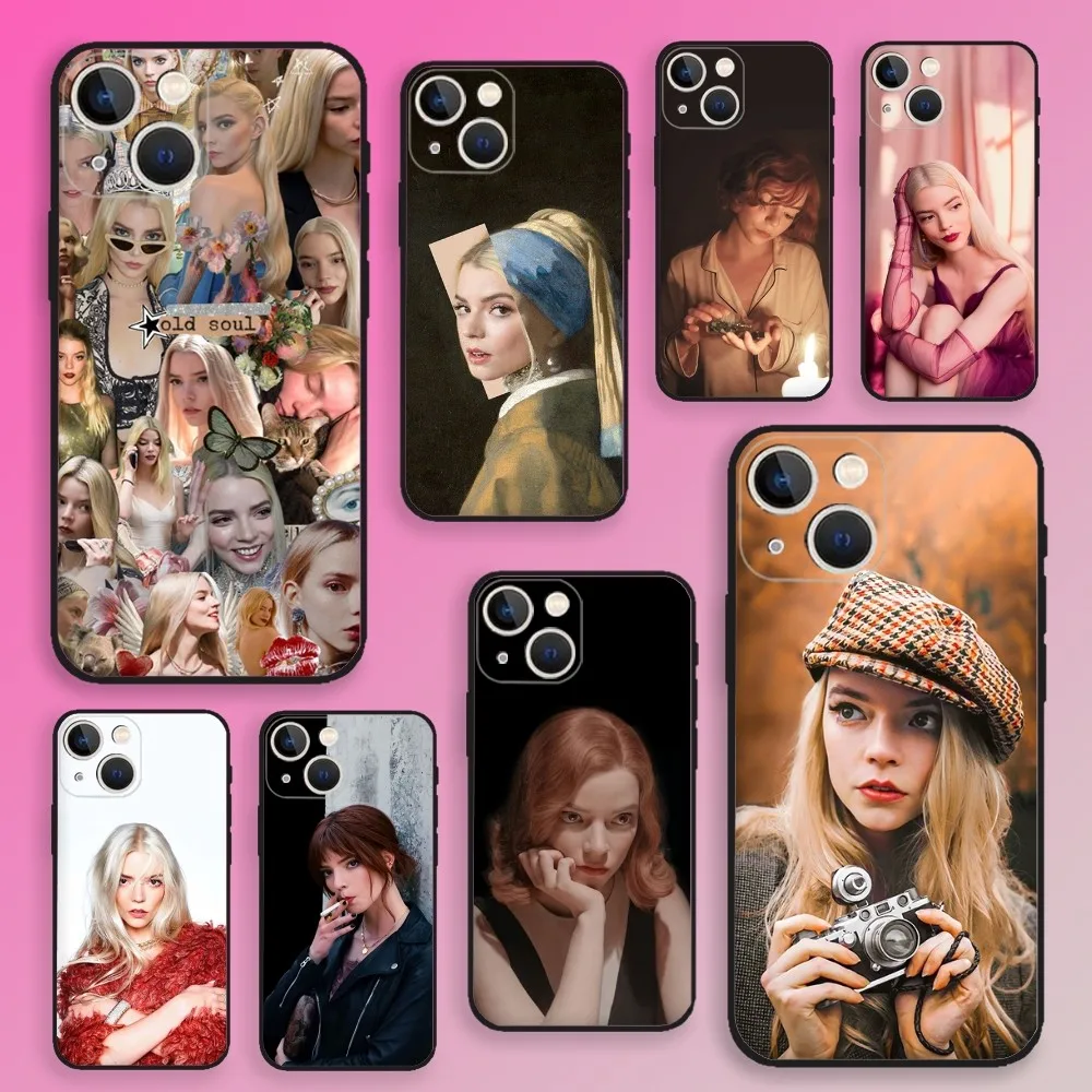

A-Anya T-Taylor-Joy Phone Case For iPhone 16,15,14,13,12,11,Plus,Pro Max,XS,X,XR,SE,Mini,8,7 Soft Silicone Black Cover