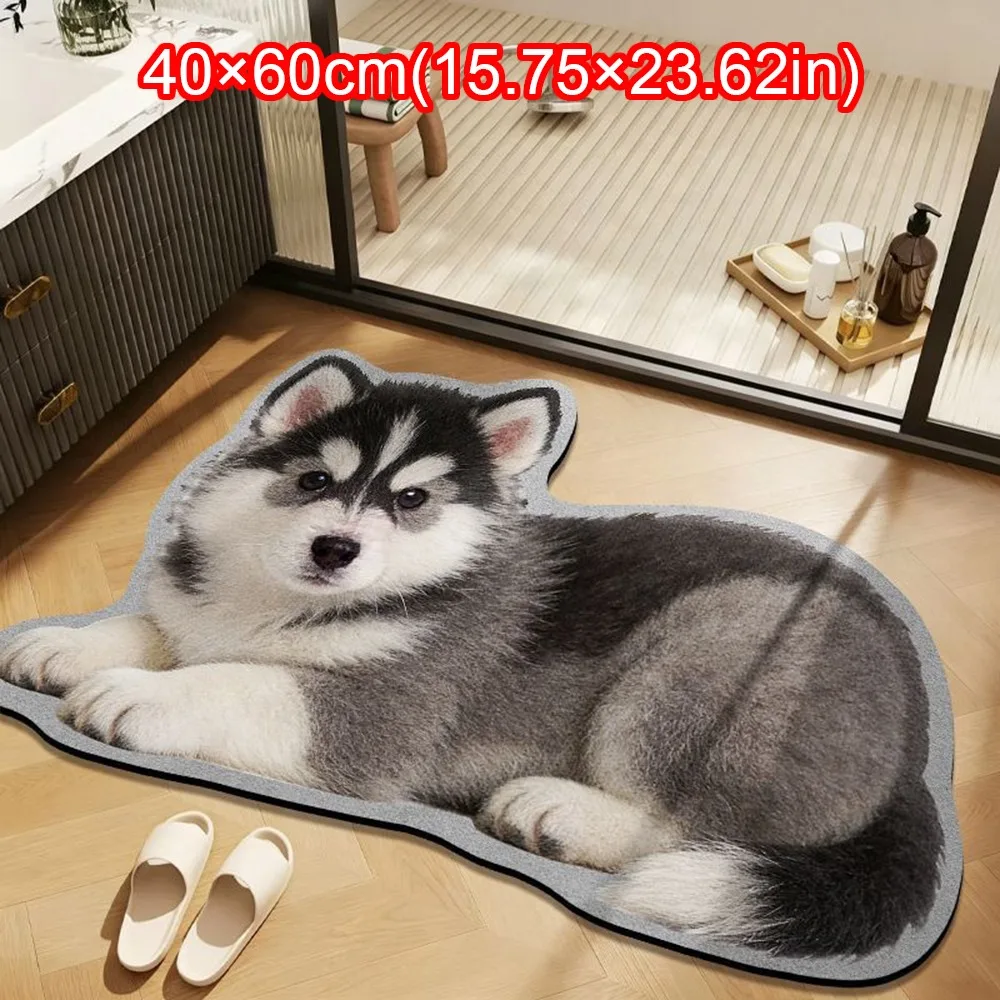 Cute Special-shaped Puppy Print Rug Pet Theme Rug Soft Animal Floor Mat Decorative Carpet Dog Shape Entryway Mat Home Decor