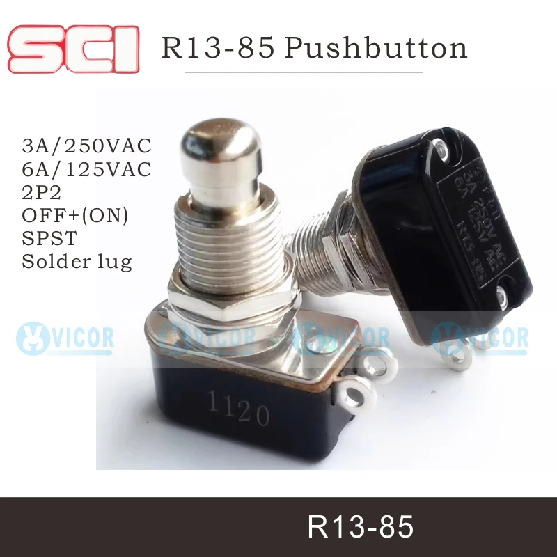 R13-85 SCI pushbutton momentary SPST  guitar Foot switch R13-85A